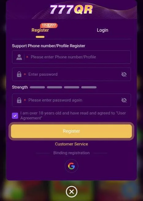 777QR game Login